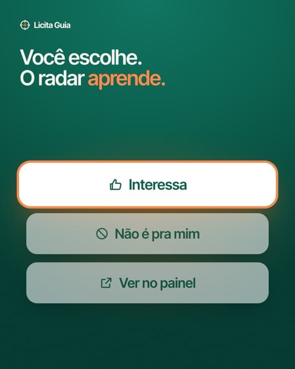 Post: Você escolhe. O radar aprende.